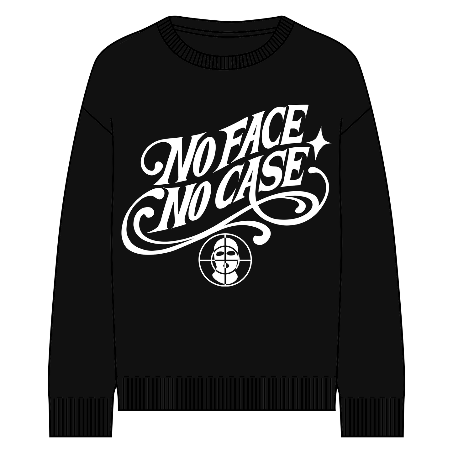 NO FACE NO CASE KNIT HOODIE
